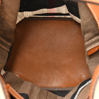 Burberry Canvas Mega Check Medium Ashby Hobo Saddle Brown 5 of 16