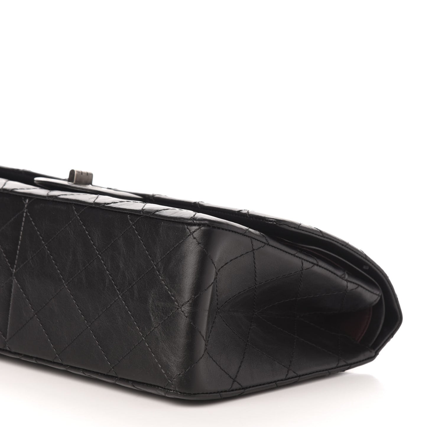 Aged Calfskin Quilted 2.55 Reissue 227 Flap Black