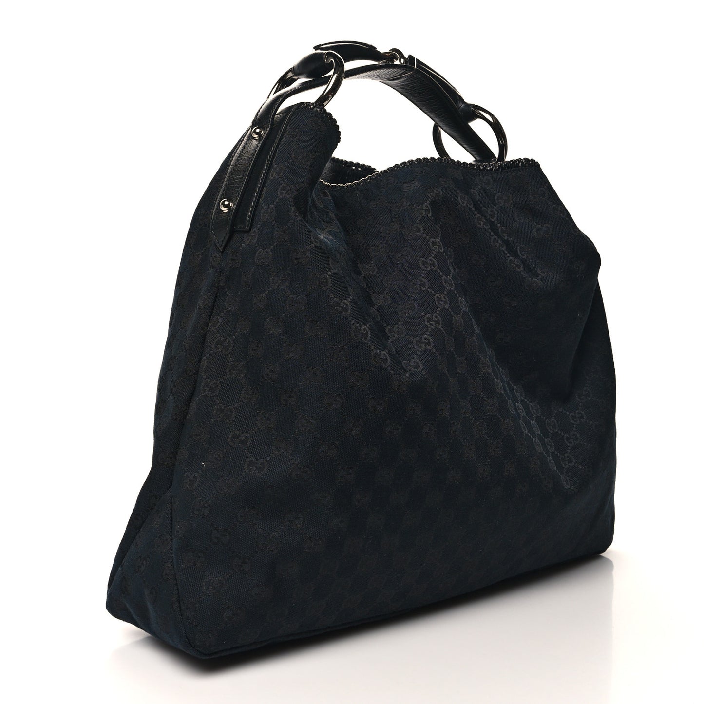 Monogram Large Horsebit Chain Hobo Black