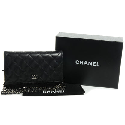 Chanel Lambskin Quilted Wallet On Chain WOC Black 5 of 10