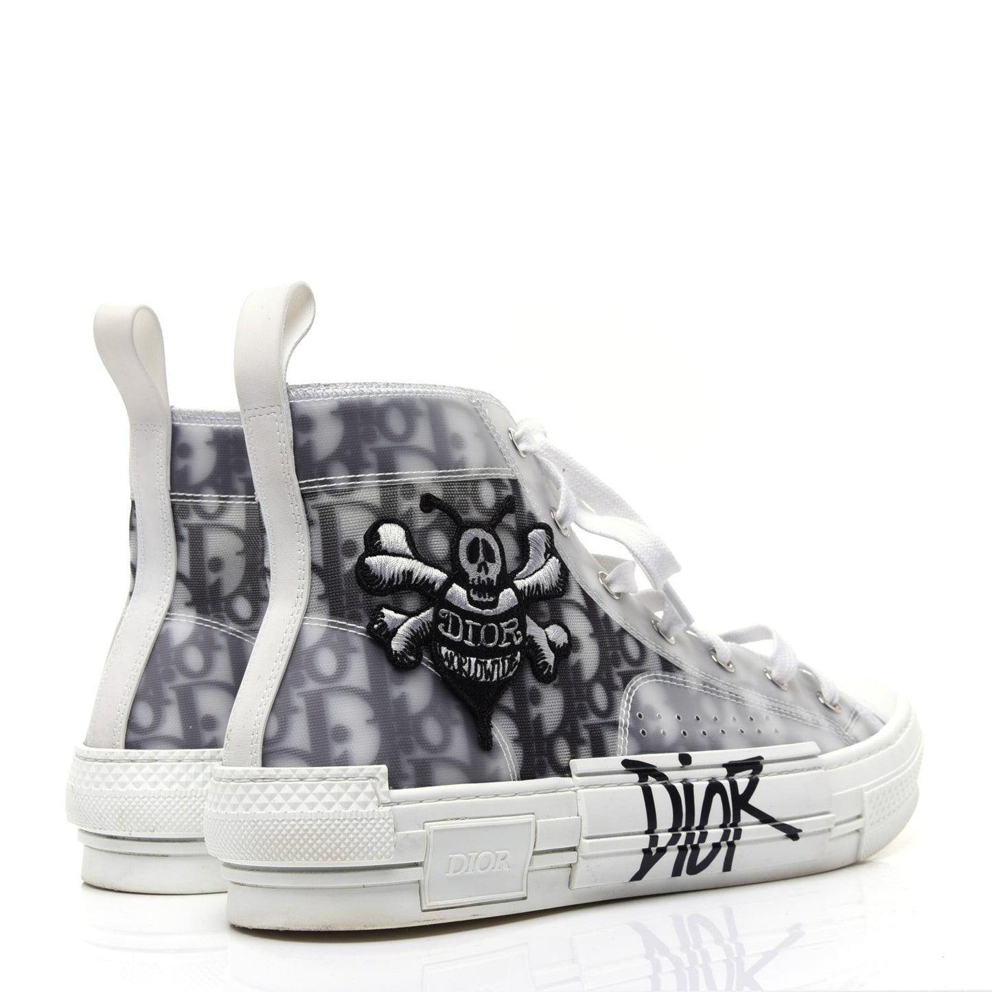 X SHAWN STUSSY Canvas Oblique Bee Mens B23 High Top Sneakers 41 White Black