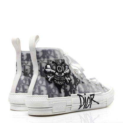 Christian Dior X SHAWN STUSSY Canvas Oblique Bee Mens B23 High Top Sneakers 41 White Black 3 of 15