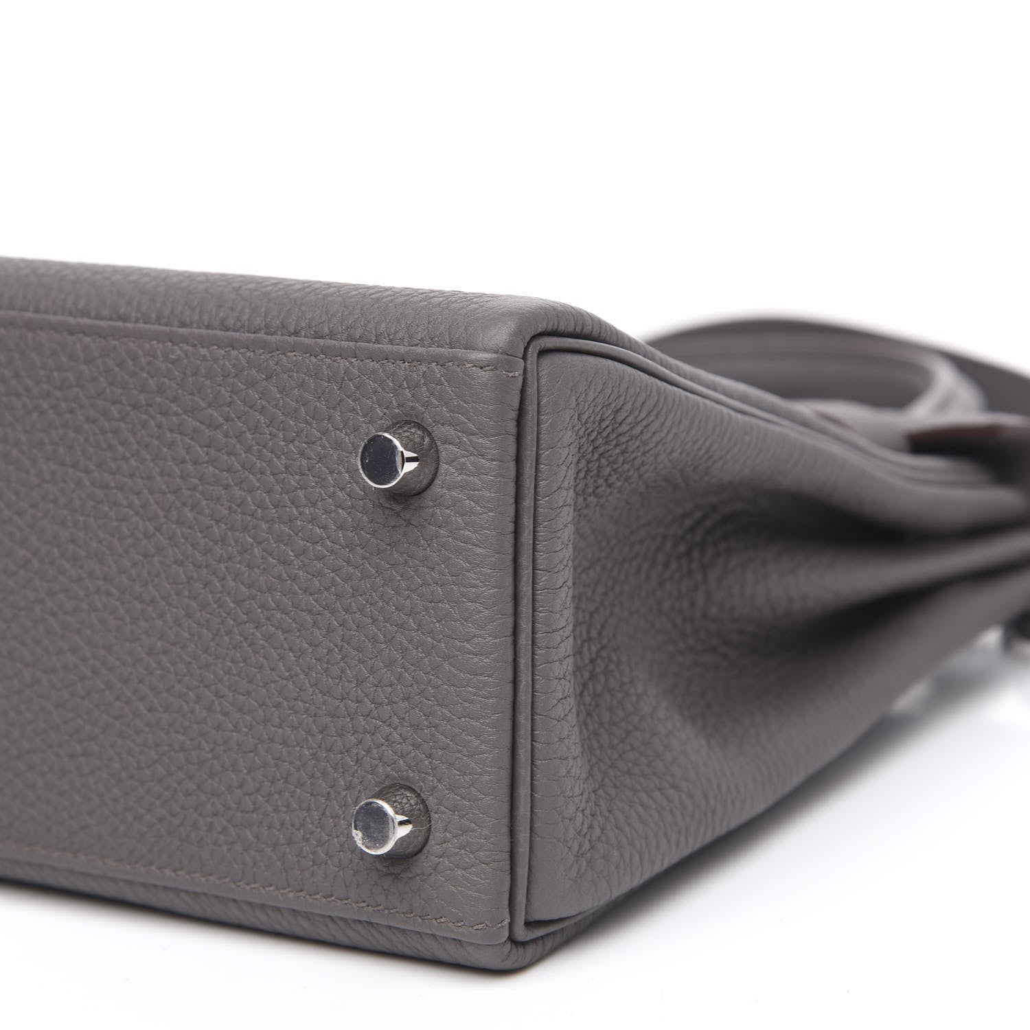 Hermes Togo Horseshoe Kelly Retourne 25 Etain Plomb 9 of 10