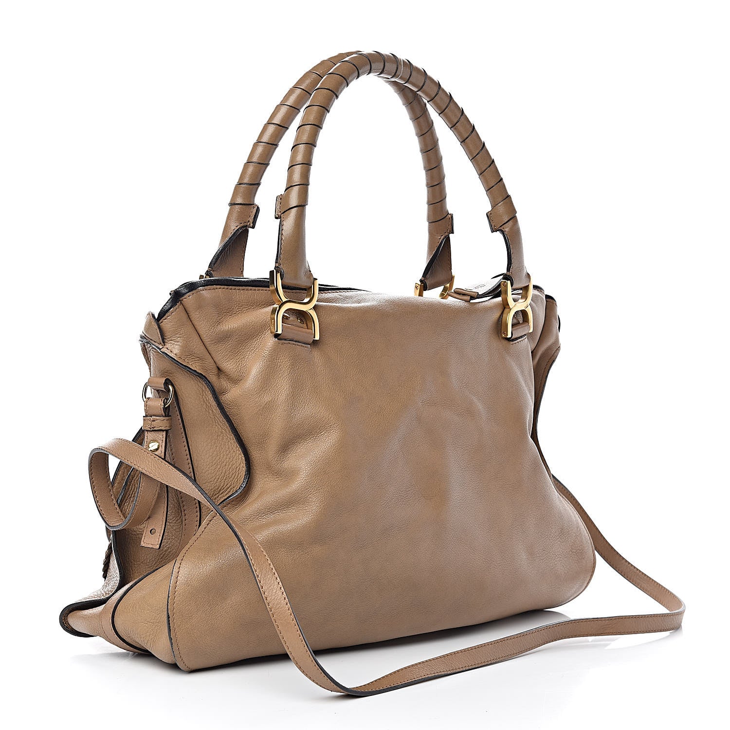 Chloe Calfskin Braided Large Marcie Satchel Nut 3 of 12