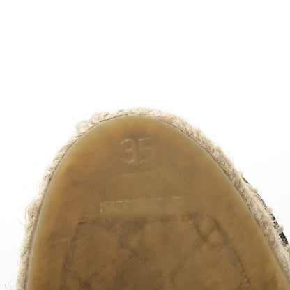 Chanel Lambskin CC Espadrilles 35 Beige Black 6 of 7
