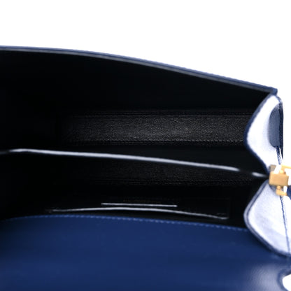 Saint Laurent Calfskin Mini Classic Monogram Cassandra Top Handle Bag Blue 4 of 8