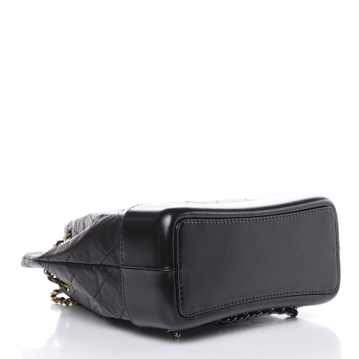 Aged Calfskin Quilted Small Gabrielle Backpack Black