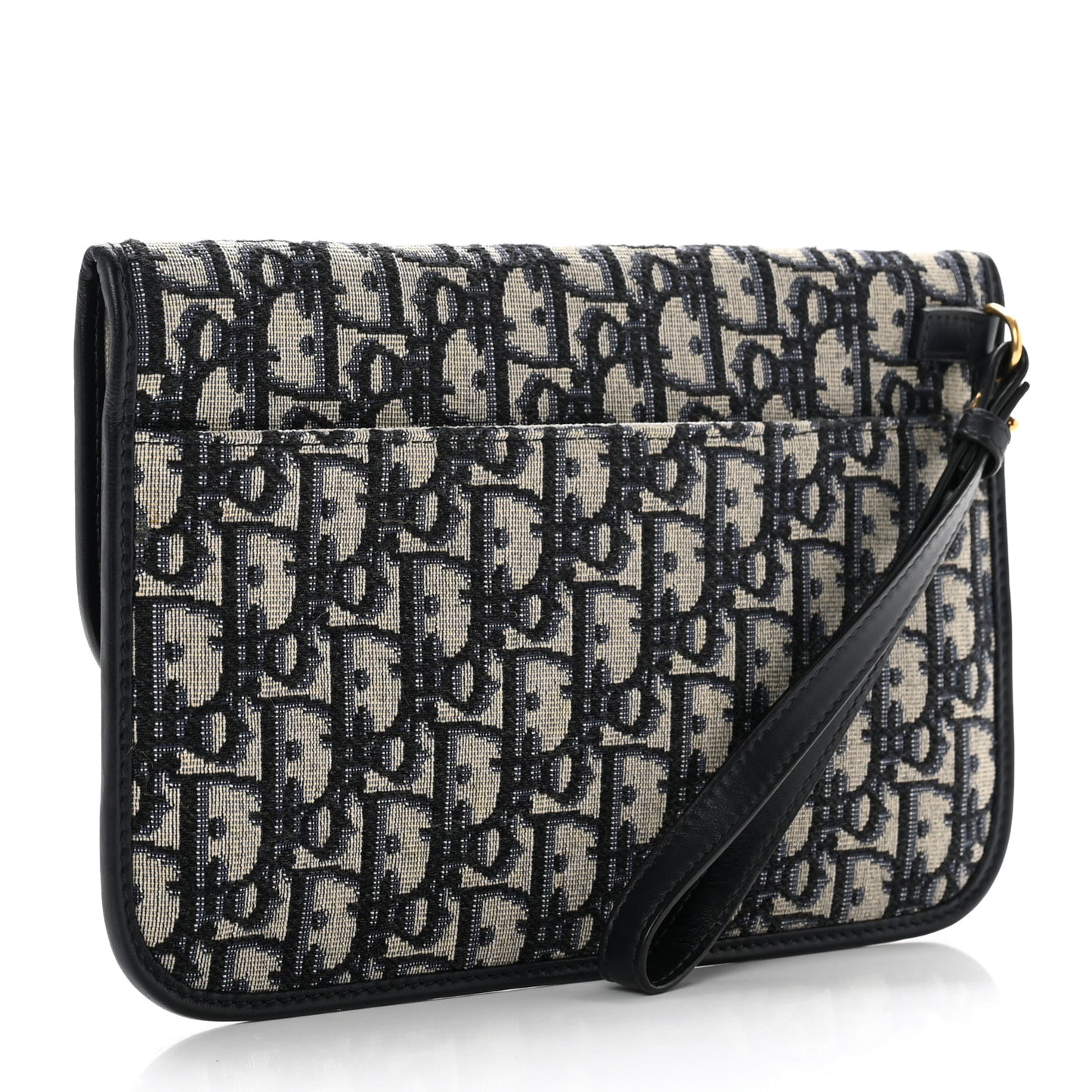 Oblique Flap Pouch Clutch Blue