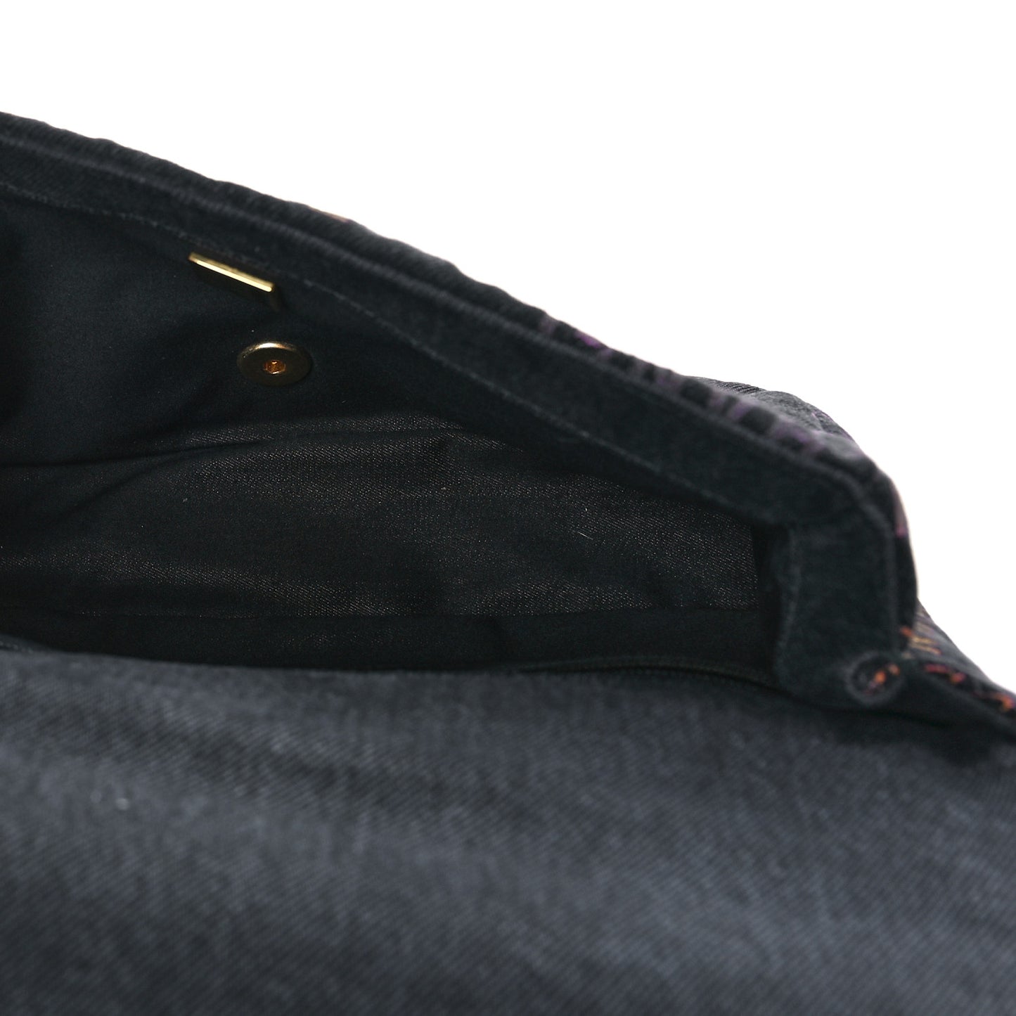 Denim Quilted Denim Mood Large Flap Black Multicolor