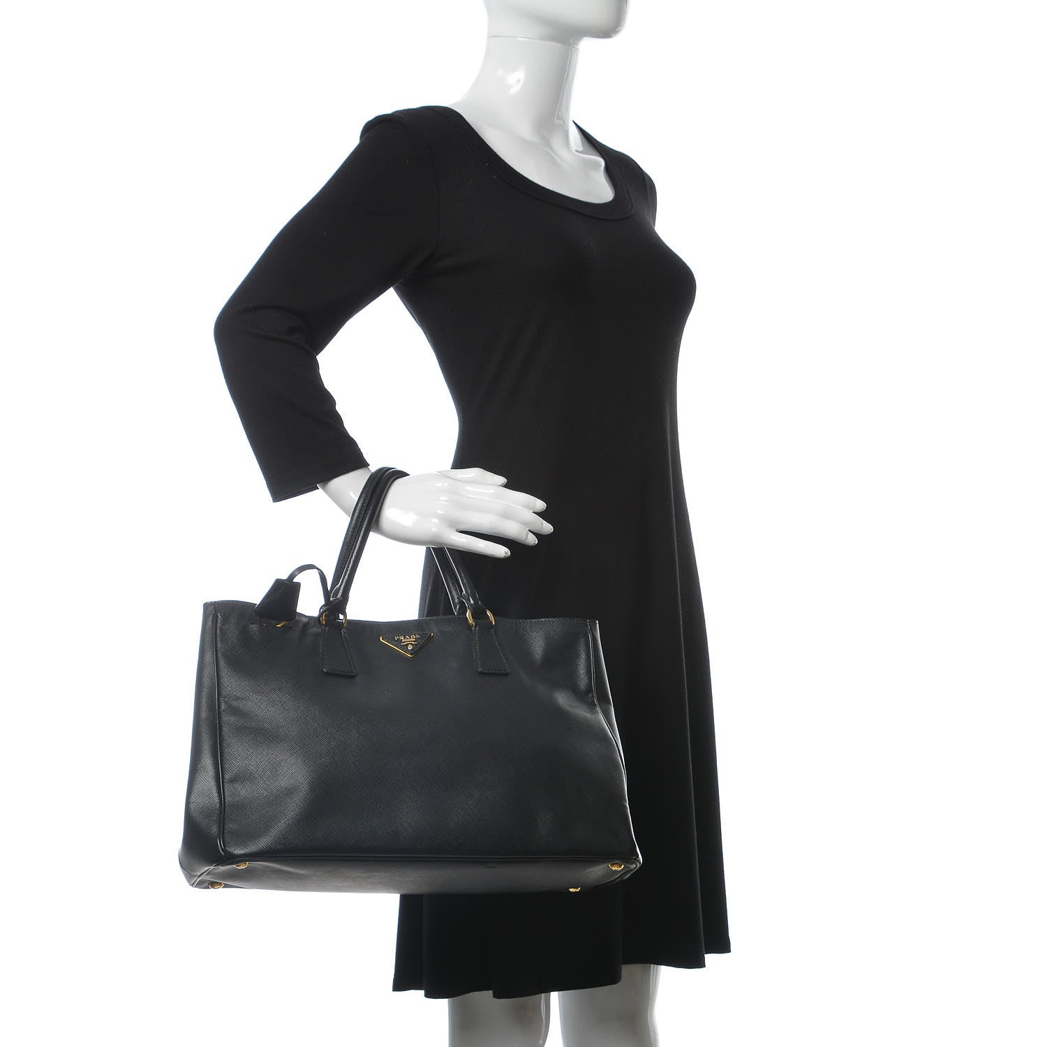 Prada Saffiano Lux Large Tote Black 2 of 15