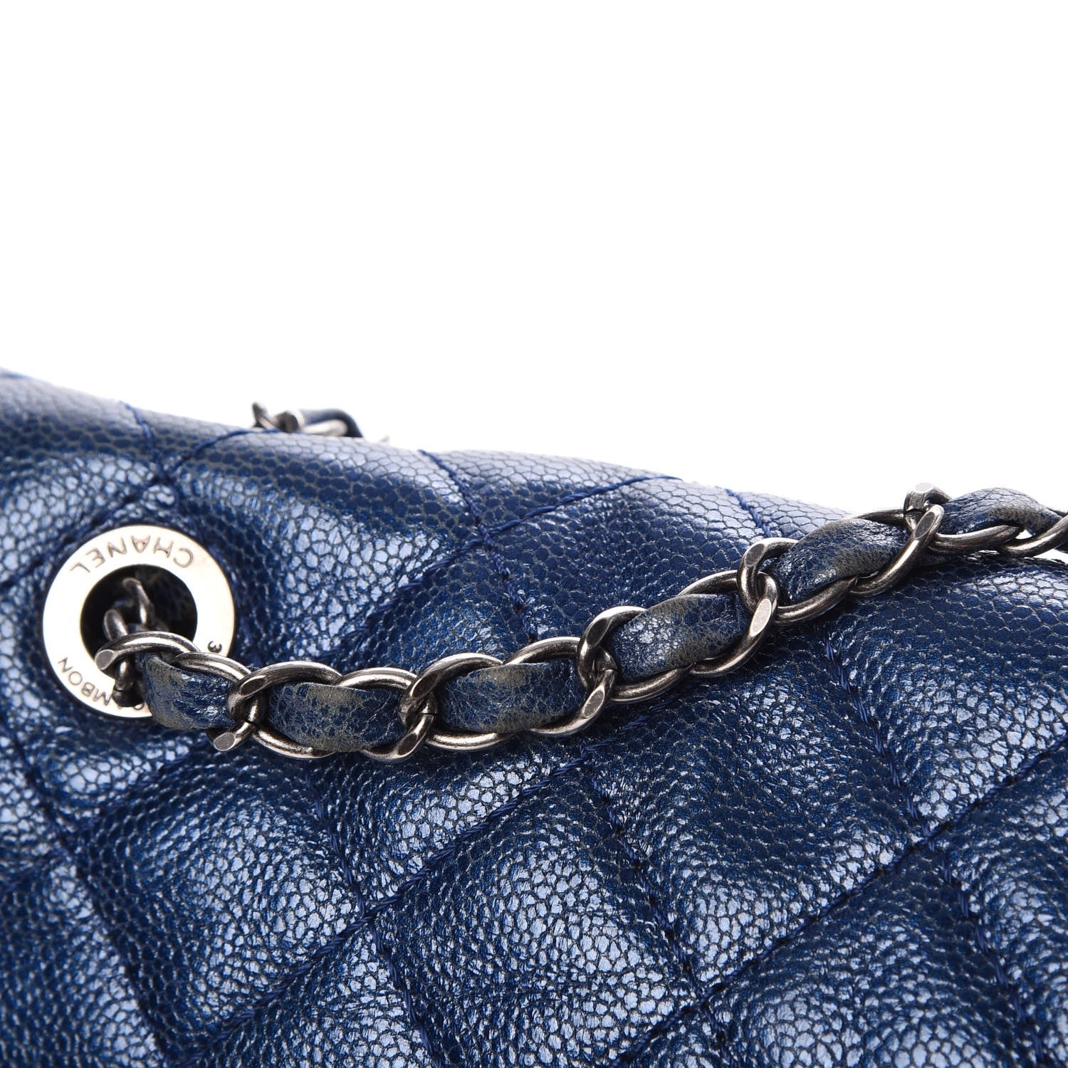 Chanel Iridescent Caviar Quilted Large Chic Flap Blue 14 of 15