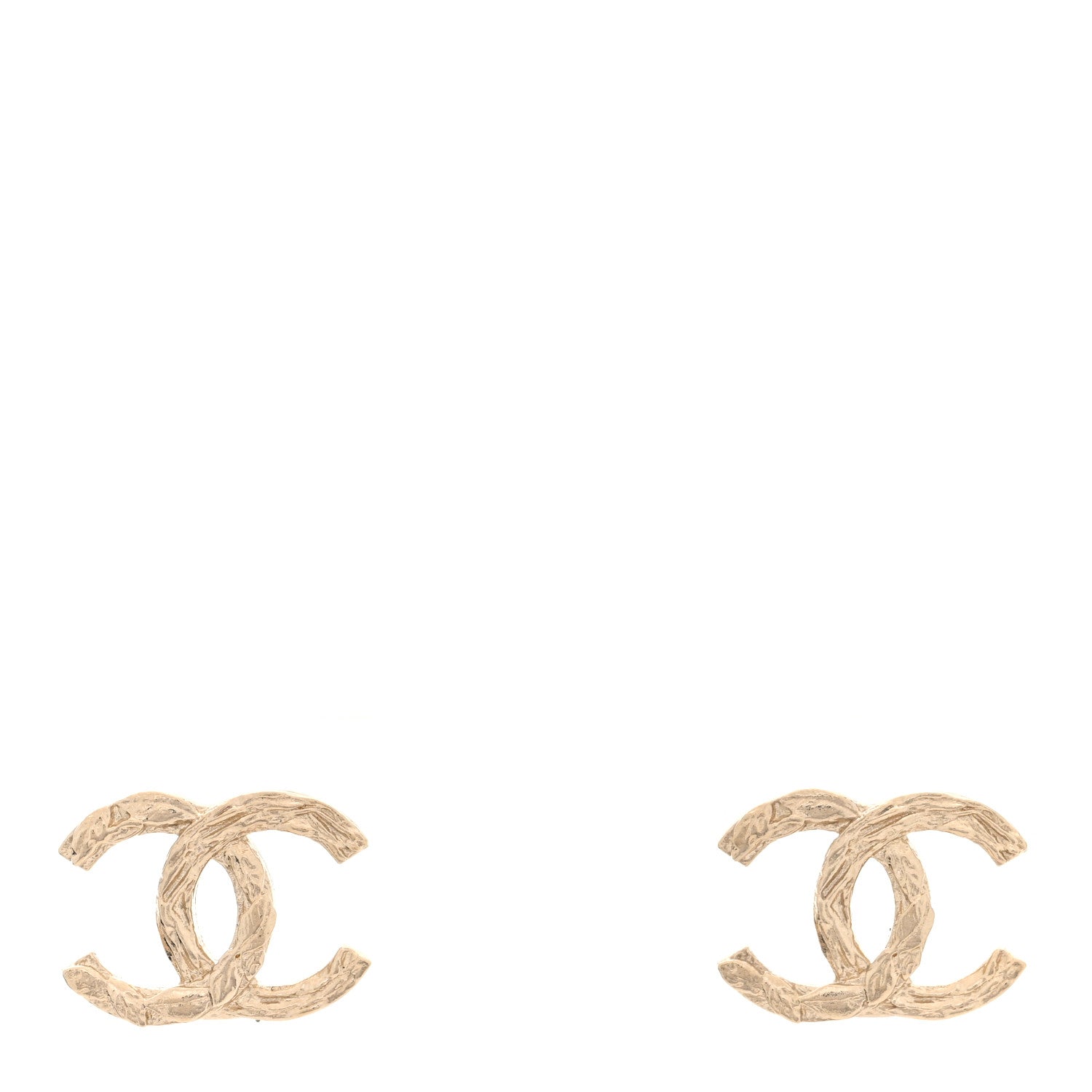 Chanel Metal Textured CC Earrings  Gold 1 of 5