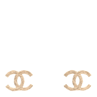 Chanel Metal Textured CC Earrings  Gold 1 of 5