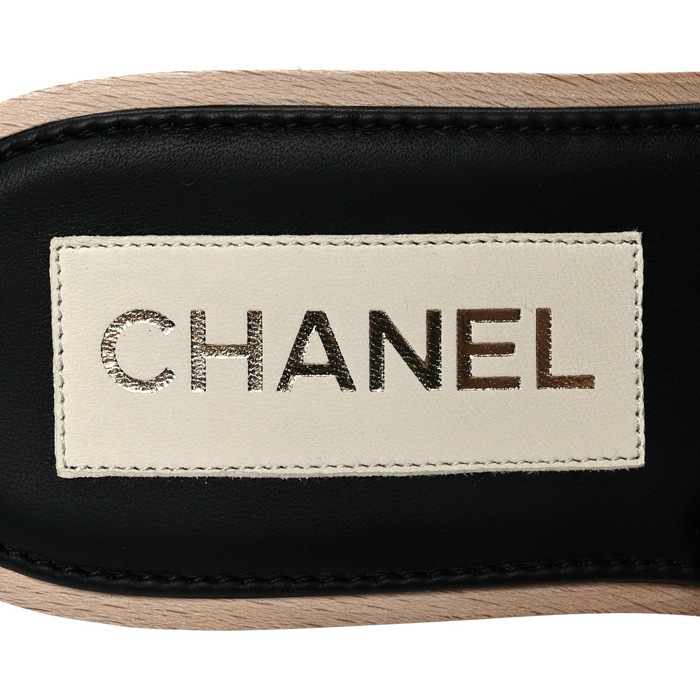 Lambskin Quilted CC Wedge Sandals 38 Black