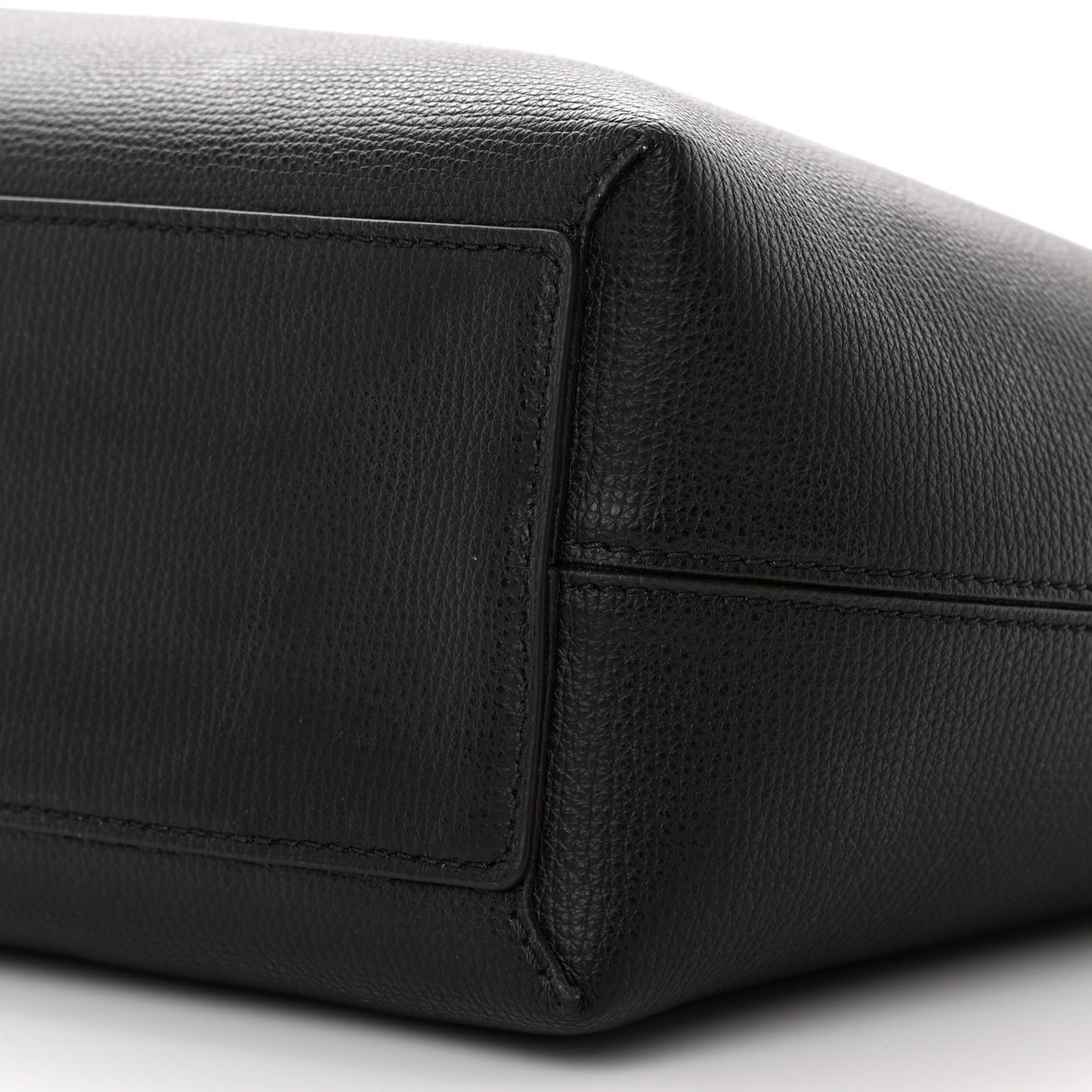 Grainy Calfskin Haymarket Check Medium Reversible Tote Black