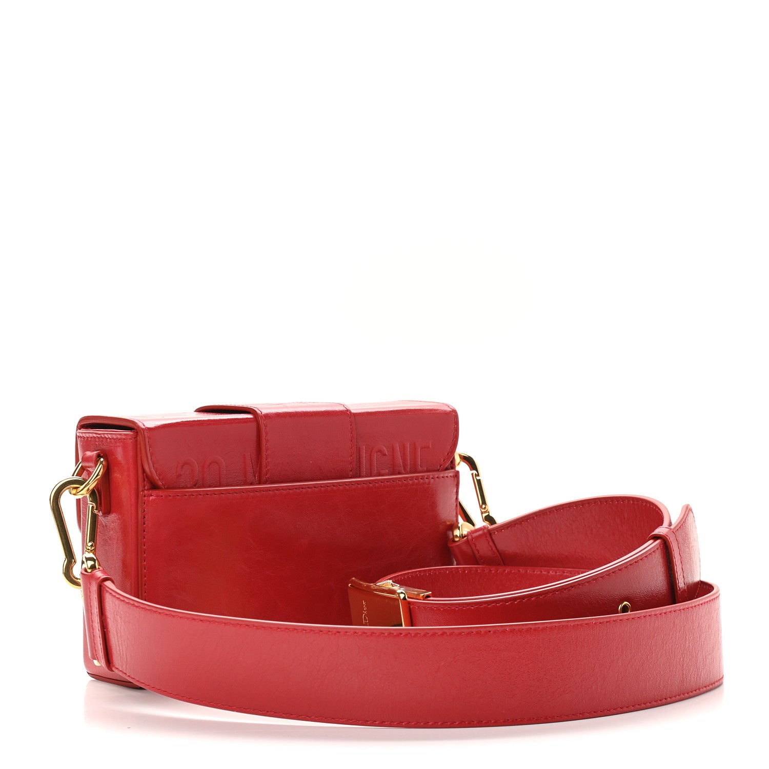 Christian Dior Crackled Lambskin 30 Montaigne Box Bag Red 2 of 10