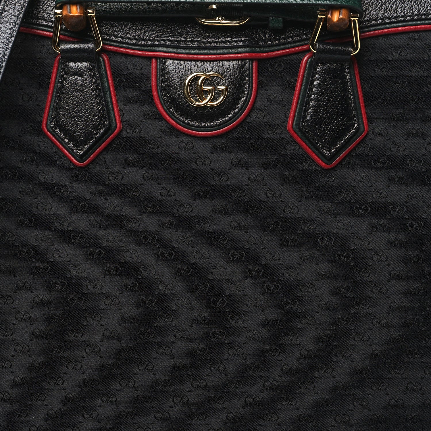 Gucci Mini Vintage GG Supreme Monogram Textured Dollar Calfskin Web Large Diana Tote Bag Black 8 of 10