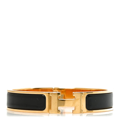 Hermes Enamel Narrow Clic Clac H Bracelet PM Black 1 of 5