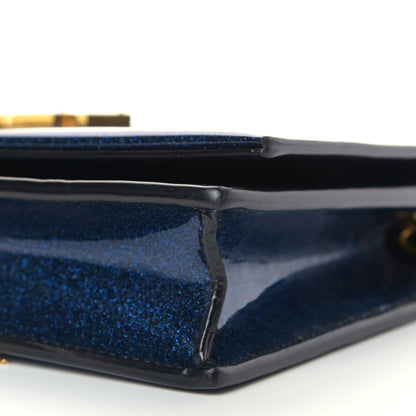 Saint Laurent Glitter Classic Monogram Kate Tassel Chain Wallet Cobalt 8 of 11