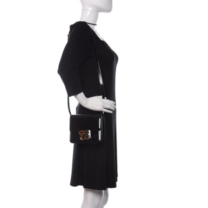 Fendi Vitello Vernice Mou Karligraphy Crossbody Bag Black 2 of 9