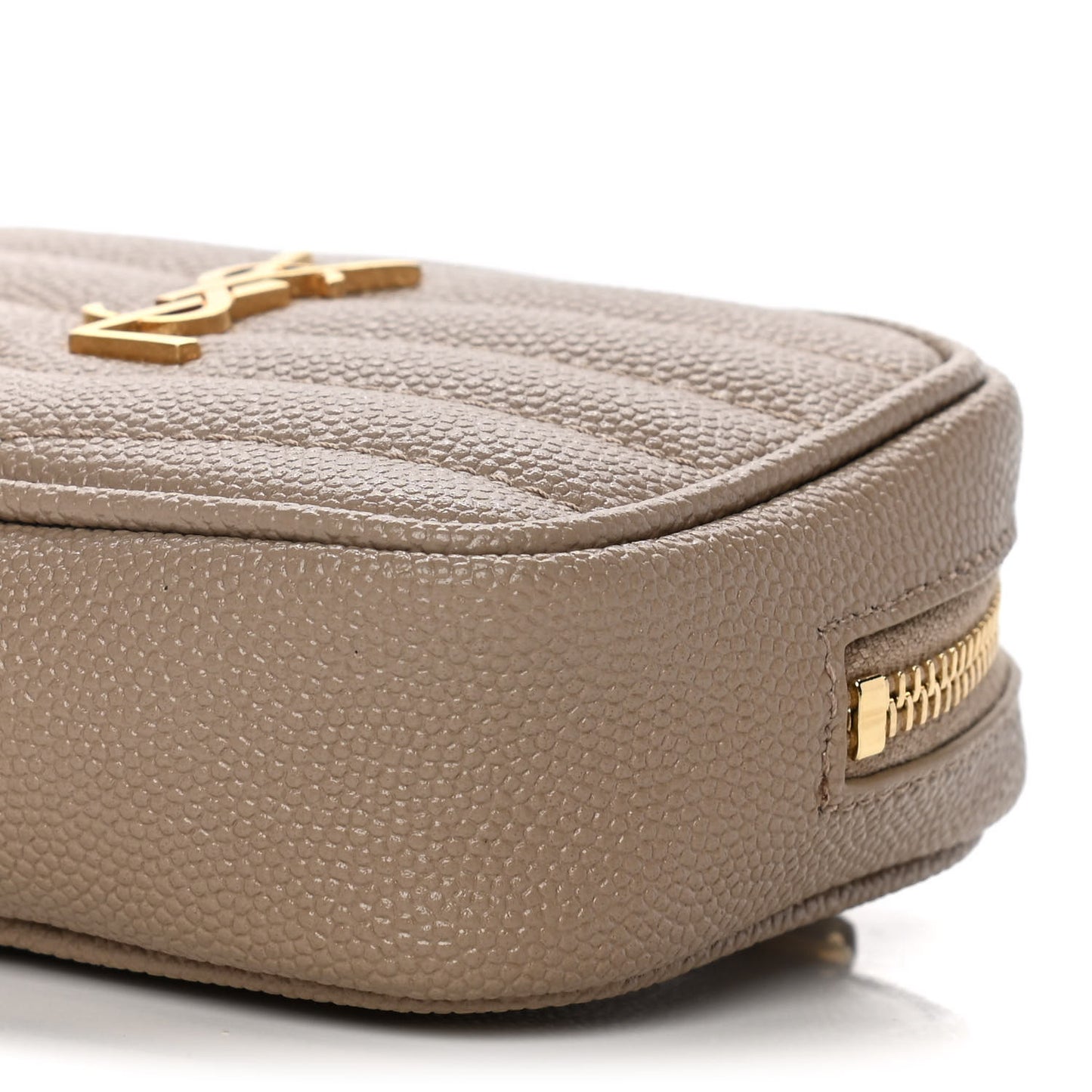 Grain De Poudre Matelasse Monogram Baby Lou Camera Bag Dark Beige
