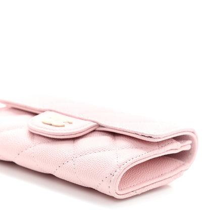 Chanel Caviar Quilted Flap Card Holder Wallet Light Pink 9 of 9
