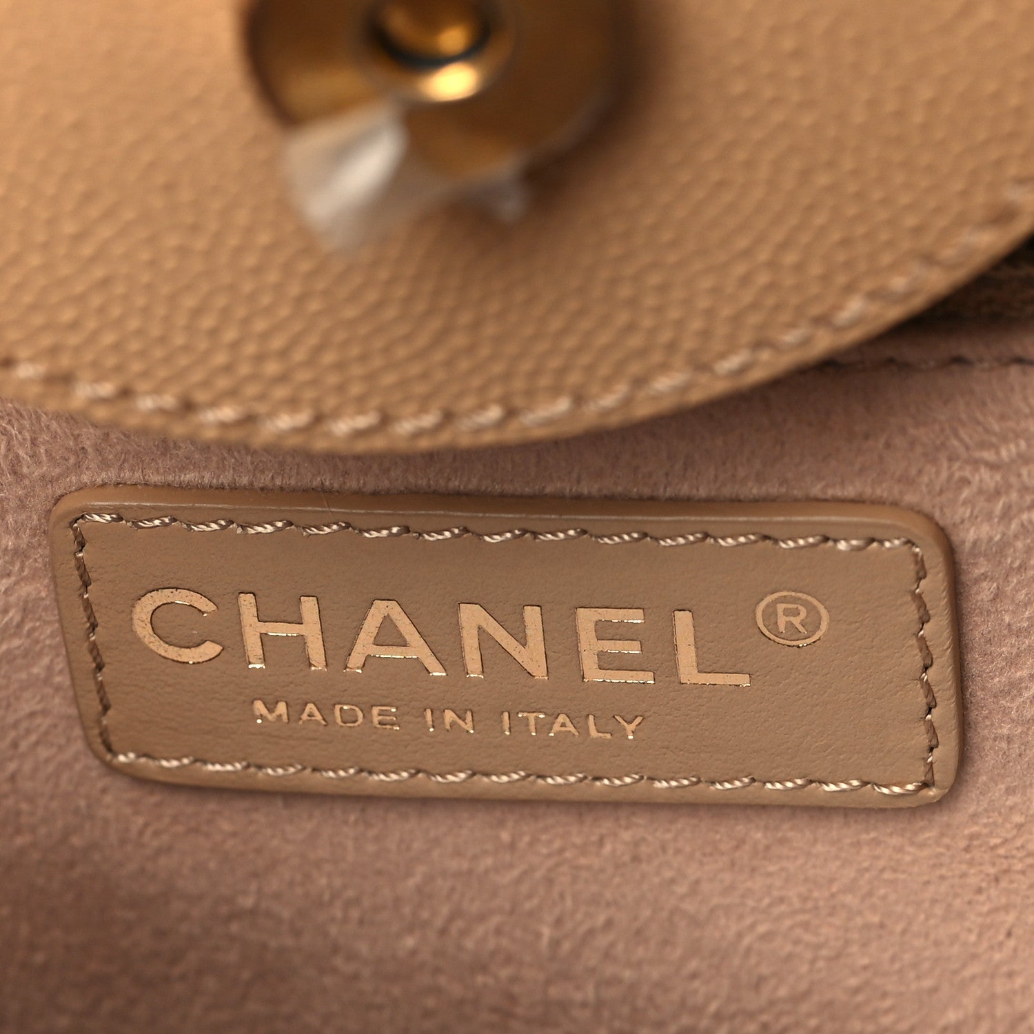 Chanel Caviar Small Studded Deauville Tote Beige 5 of 9