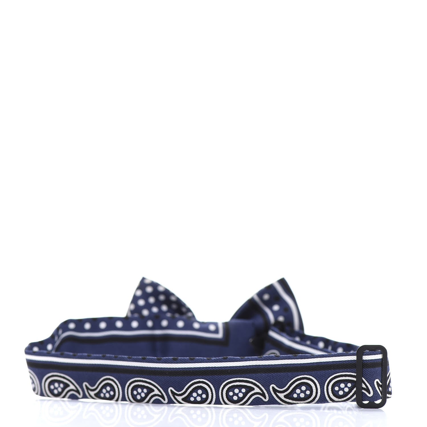 Hermes Silk Peuple Du Vent Bandana Twill Bow Tie Marine White Black 3 of 7