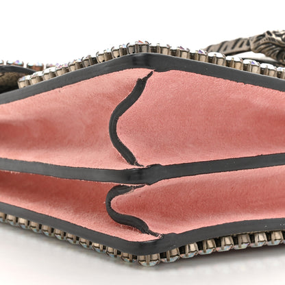 Gucci GG Supreme Monogram Suede Crystal Medium Dionysus Shoulder Bag Beige Ebony Light Peonia 11 of 16