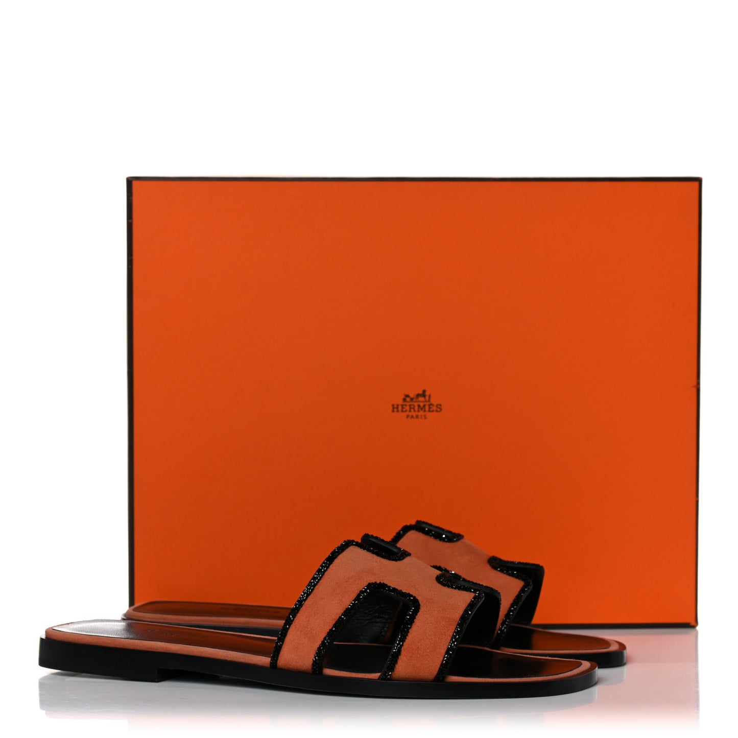 Suede Goatskin Crystal Oran Sandals 37 Rose Bubinga Black
