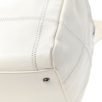 Chanel Caviar Square Stitched Bowler White 11 of 12