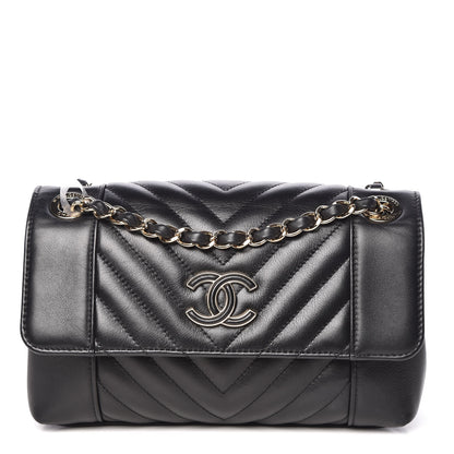 Chanel Calfskin Quilted Small Daily Chevron Flap Black 1 of 13