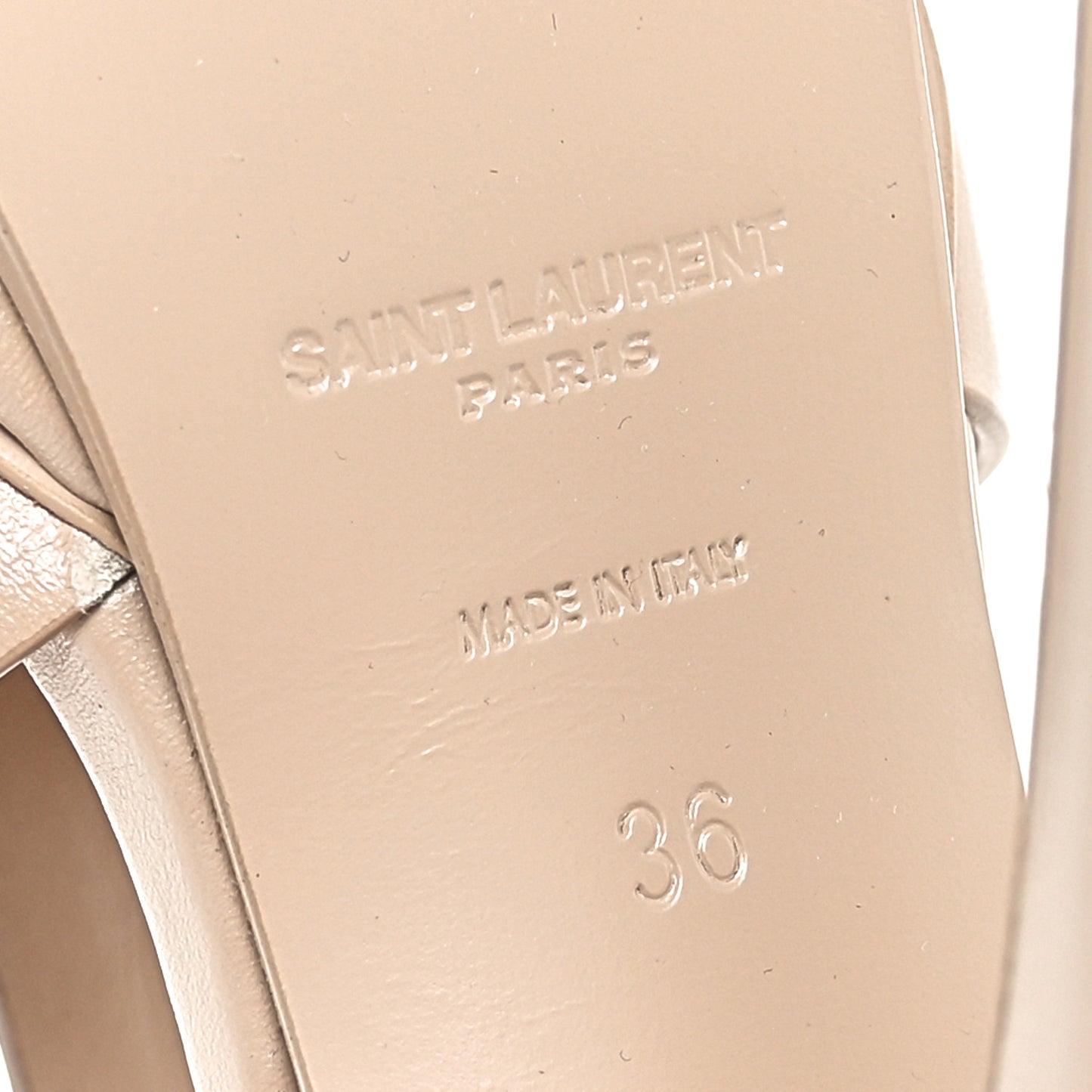 Calfskin Tribute 105 Platform Sandals 36 Nude
