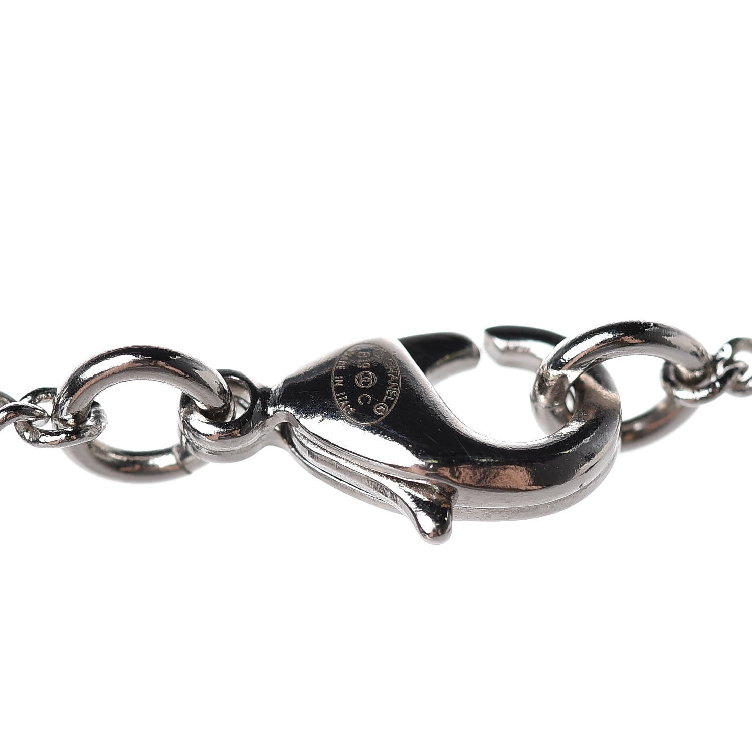 Chanel Crystal CC Life Float Necklace Silver 5 of 7