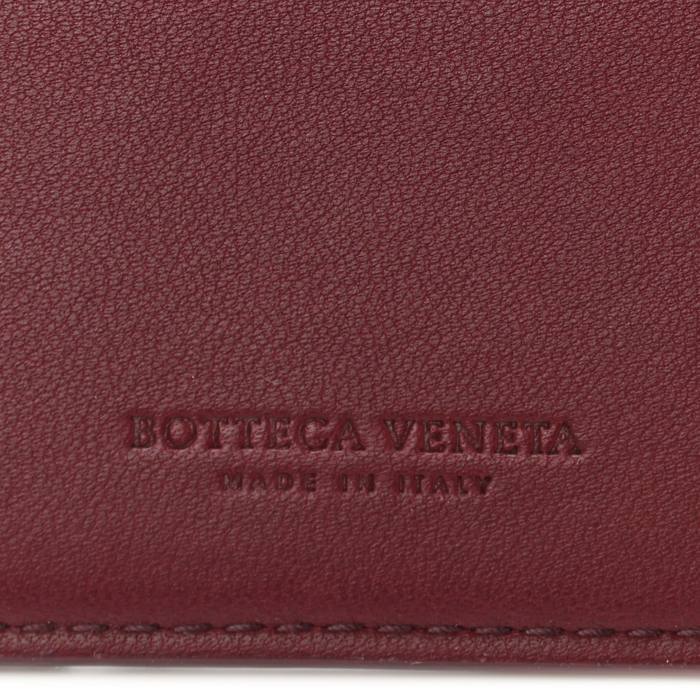 Nappa Maxi Intrecciato Card Holder Red Bordeaux