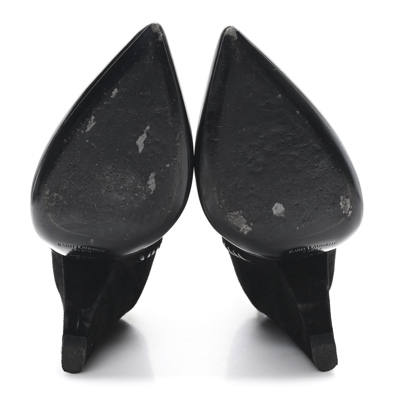 Saint Laurent Suede Calfskin Niki 105 Wedge Booties 39.5 Black 6 of 10