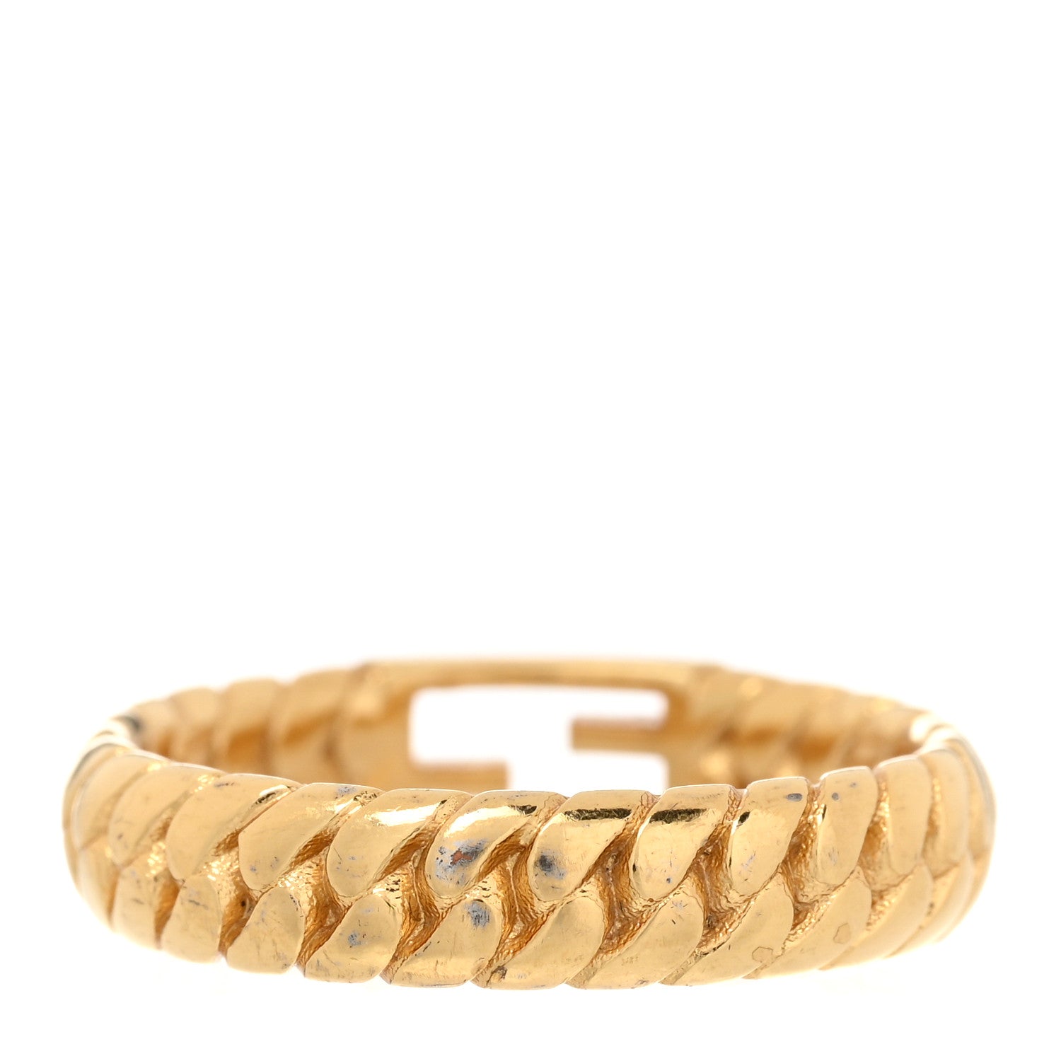 Fendi Metal Baguette Ring L 57/8 Gold 3 of 5