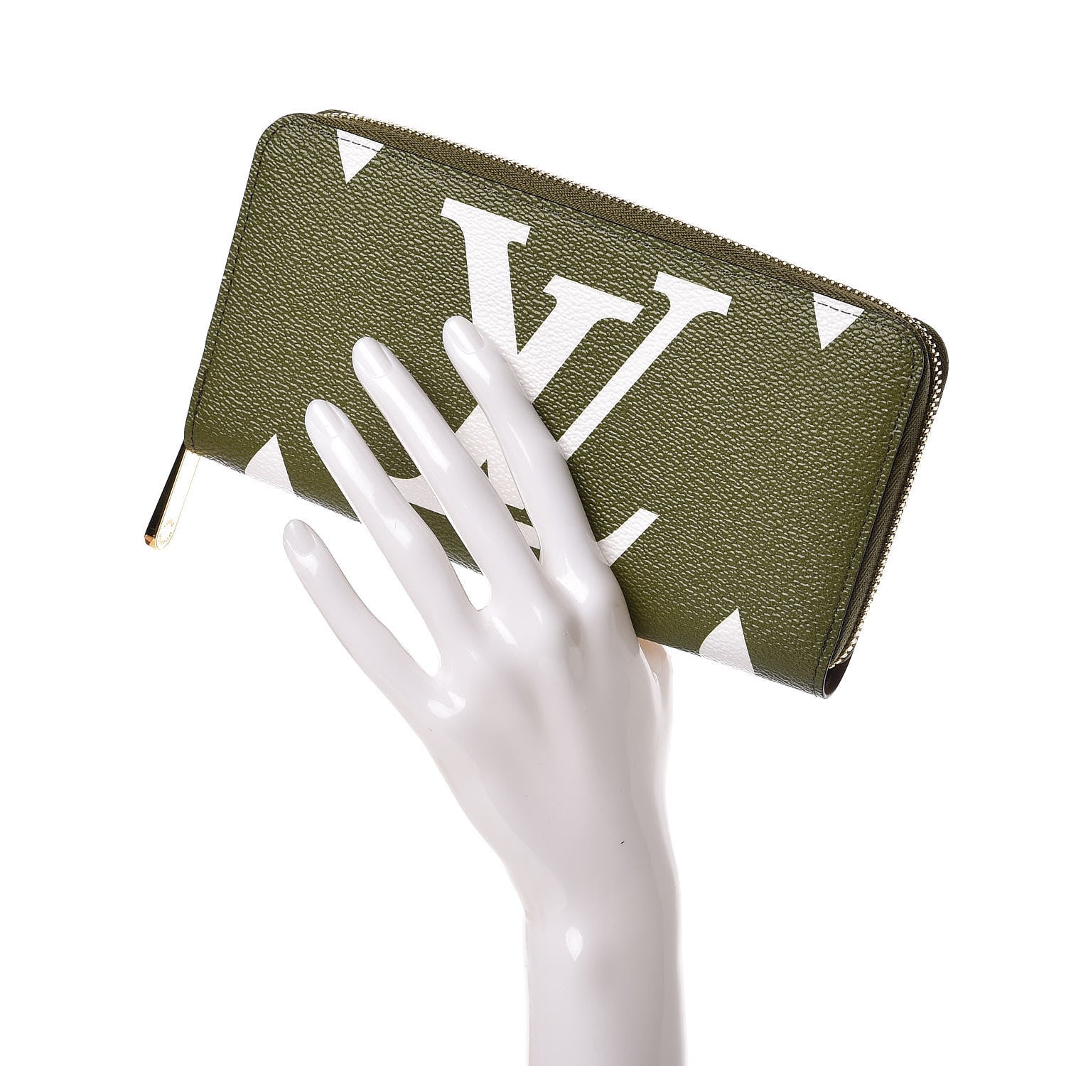 Louis Vuitton Monogram Giant Zippy Wallet Kaki White 2 of 10