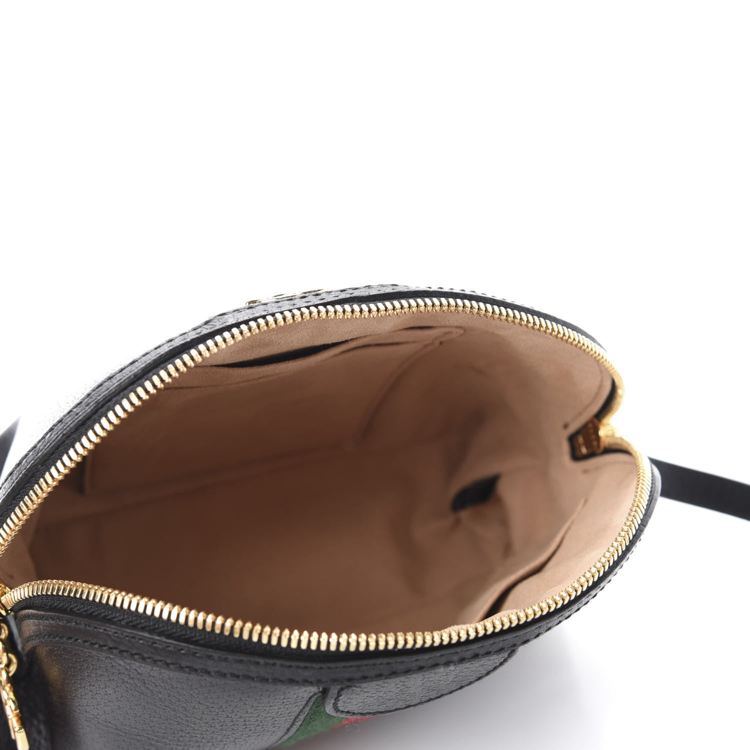 Gucci Calfskin GG Web Small Ophidia Dome Shoulder Bag Black 4 of 9