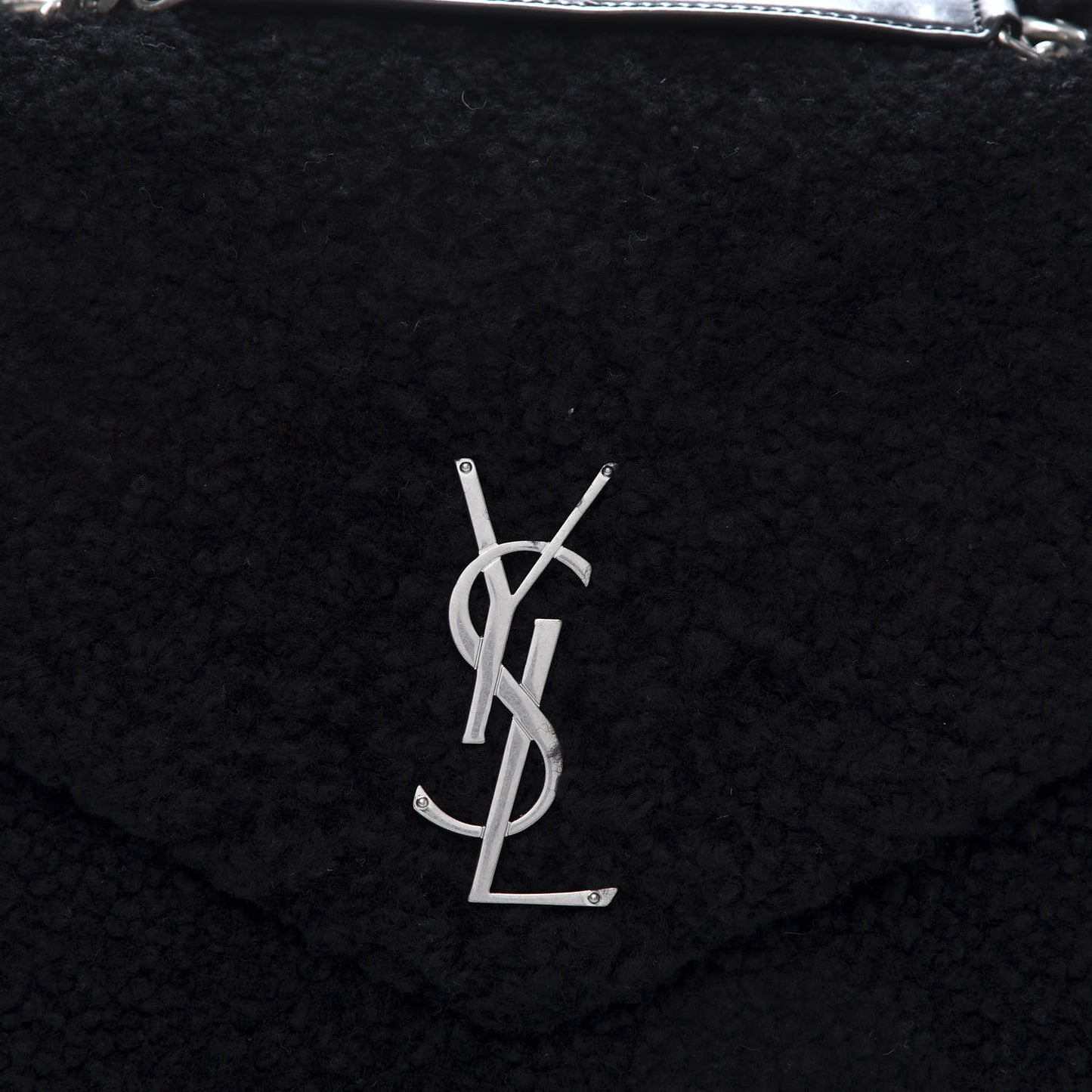 Shearling Medium Loulou Shoulder Bag Black