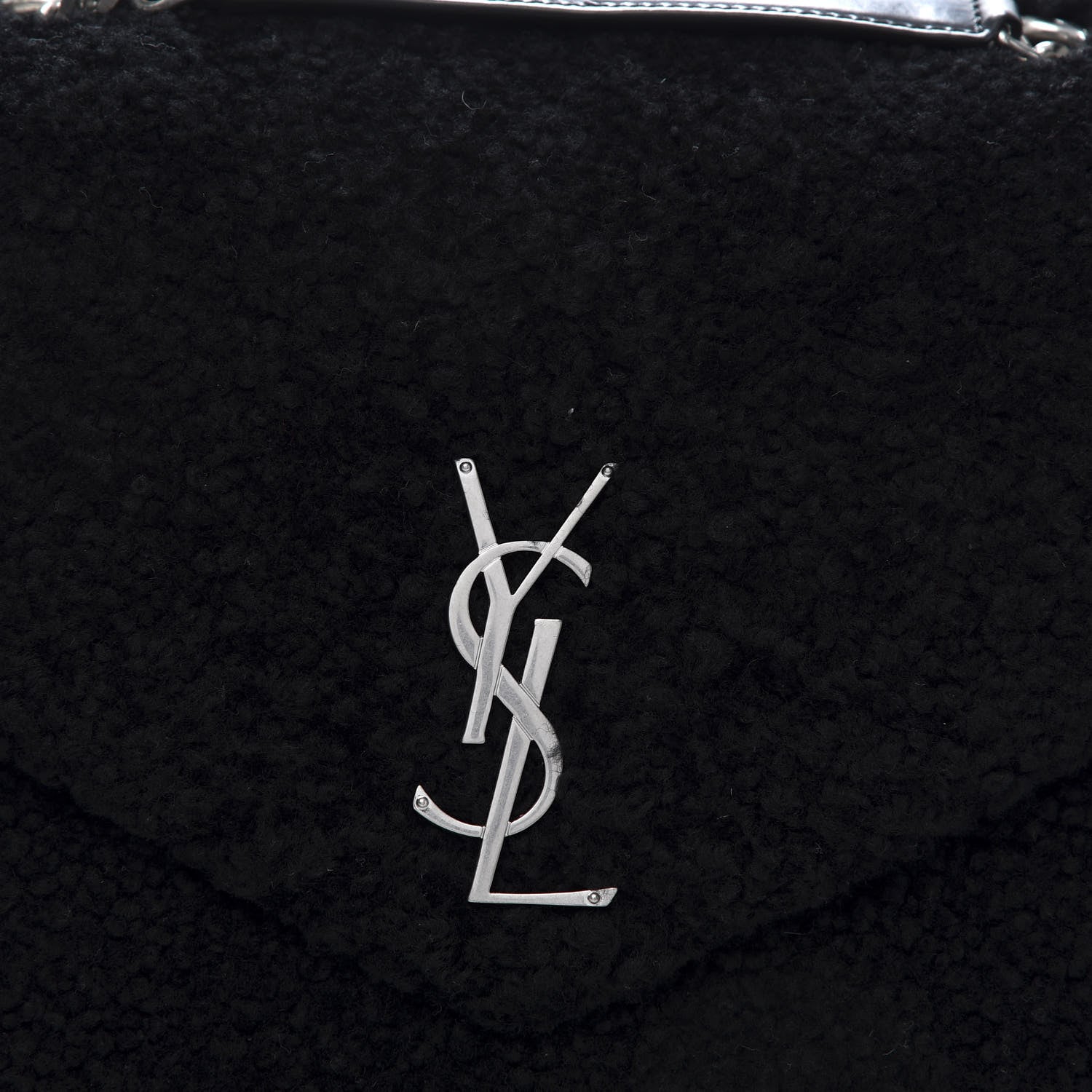 Saint Laurent Shearling Medium Loulou Shoulder Bag Black 13 of 13
