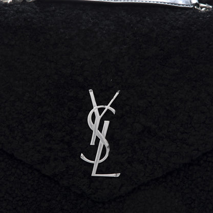 Saint Laurent Shearling Medium Loulou Shoulder Bag Black 13 of 13