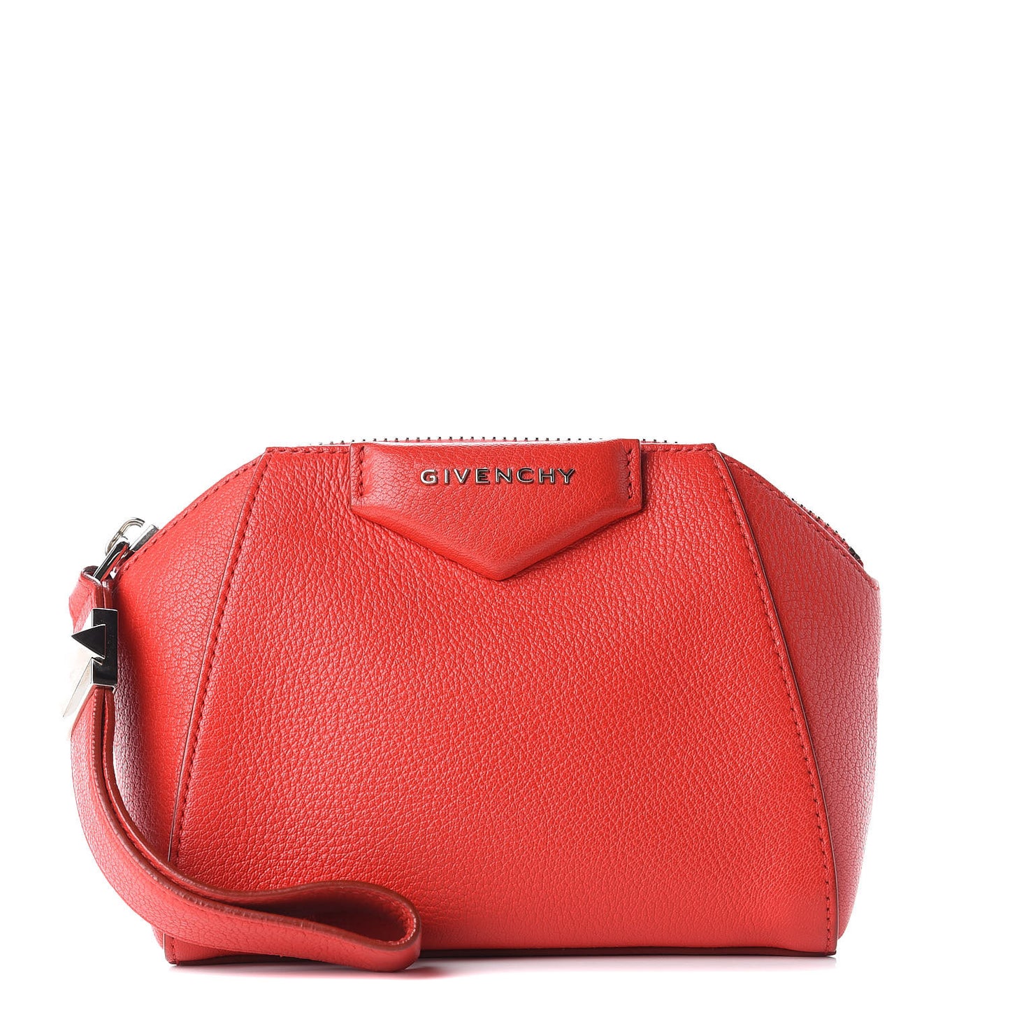 Sugar Goatskin Small Antigona Beauty Wristlet Red