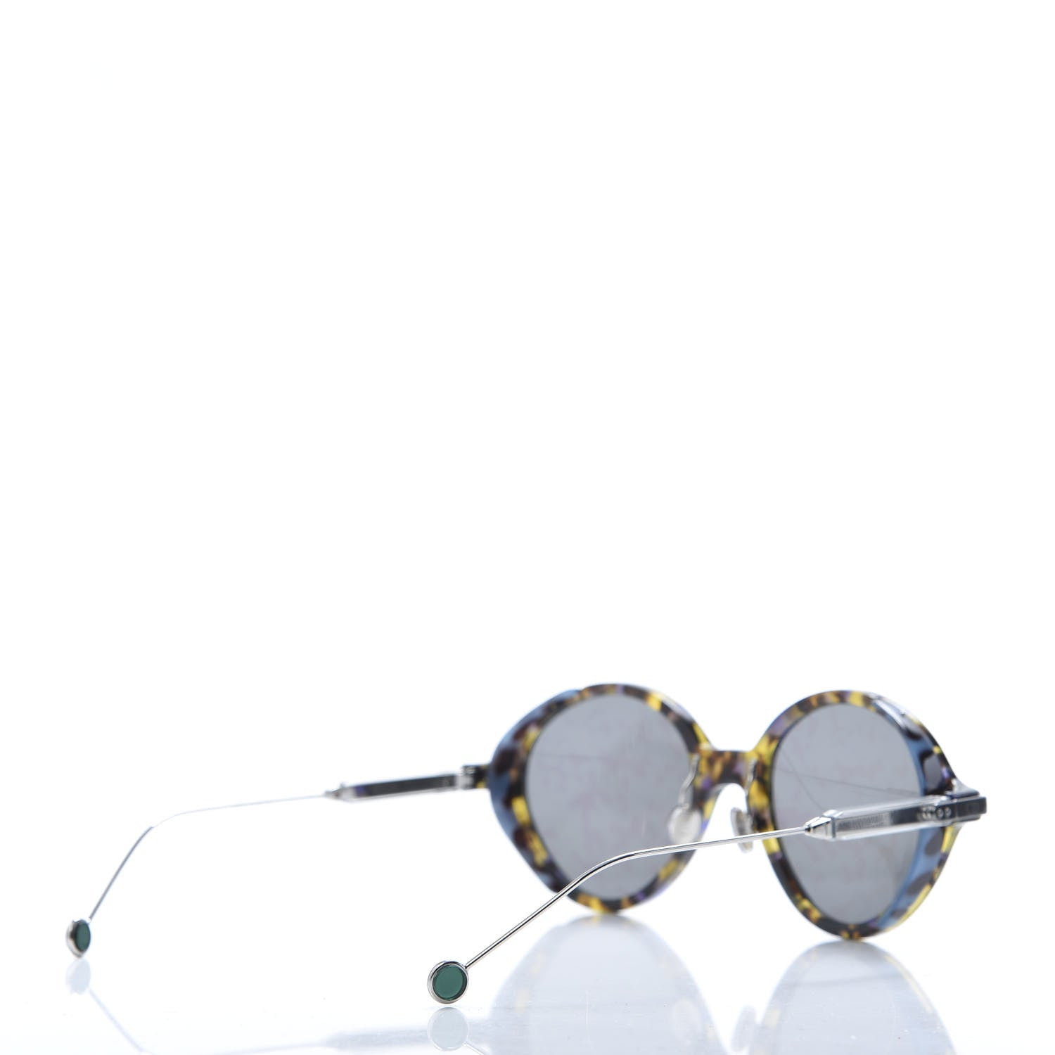 Christian Dior Acetate Leaf Print Umbrage Round Sunglasses Green Foliage 4 of 7