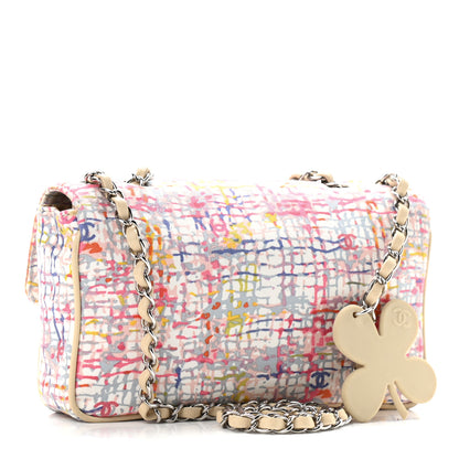 Chanel Canvas Watercolor Tweed Print Clover Small Flap Multicolor 3 of 11