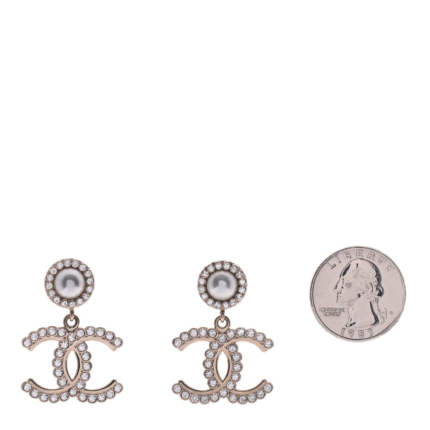 Crystal Pearl Bow-tiful CC Drop Earrings Gold