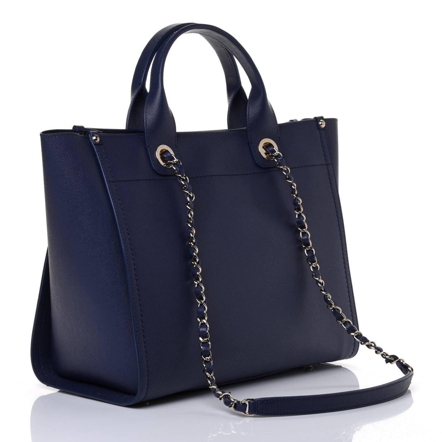 Caviar Small Studded Deauville Tote Navy