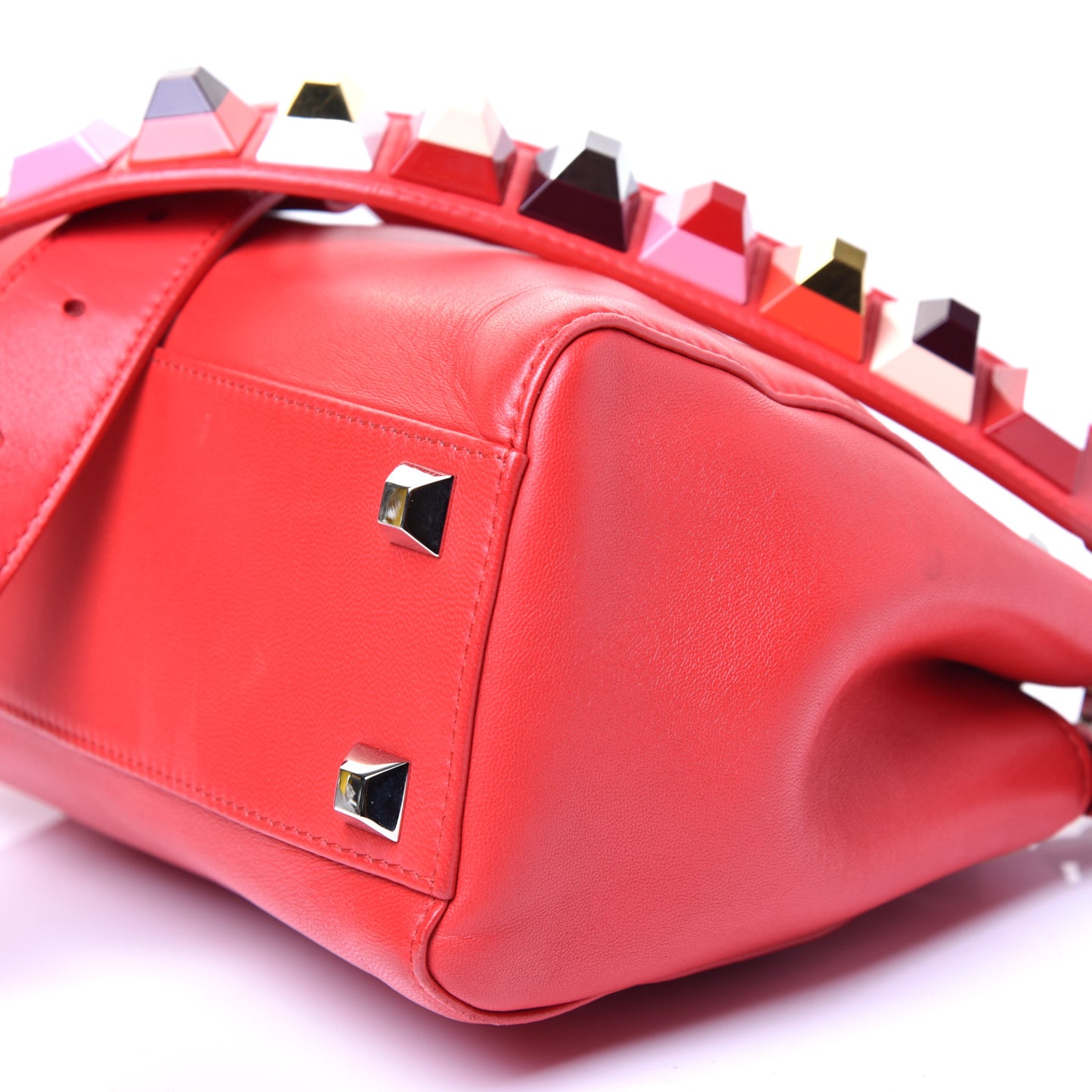 Nappa Studded Mini Peekaboo Iconic Satchel Fiamma Multicolor