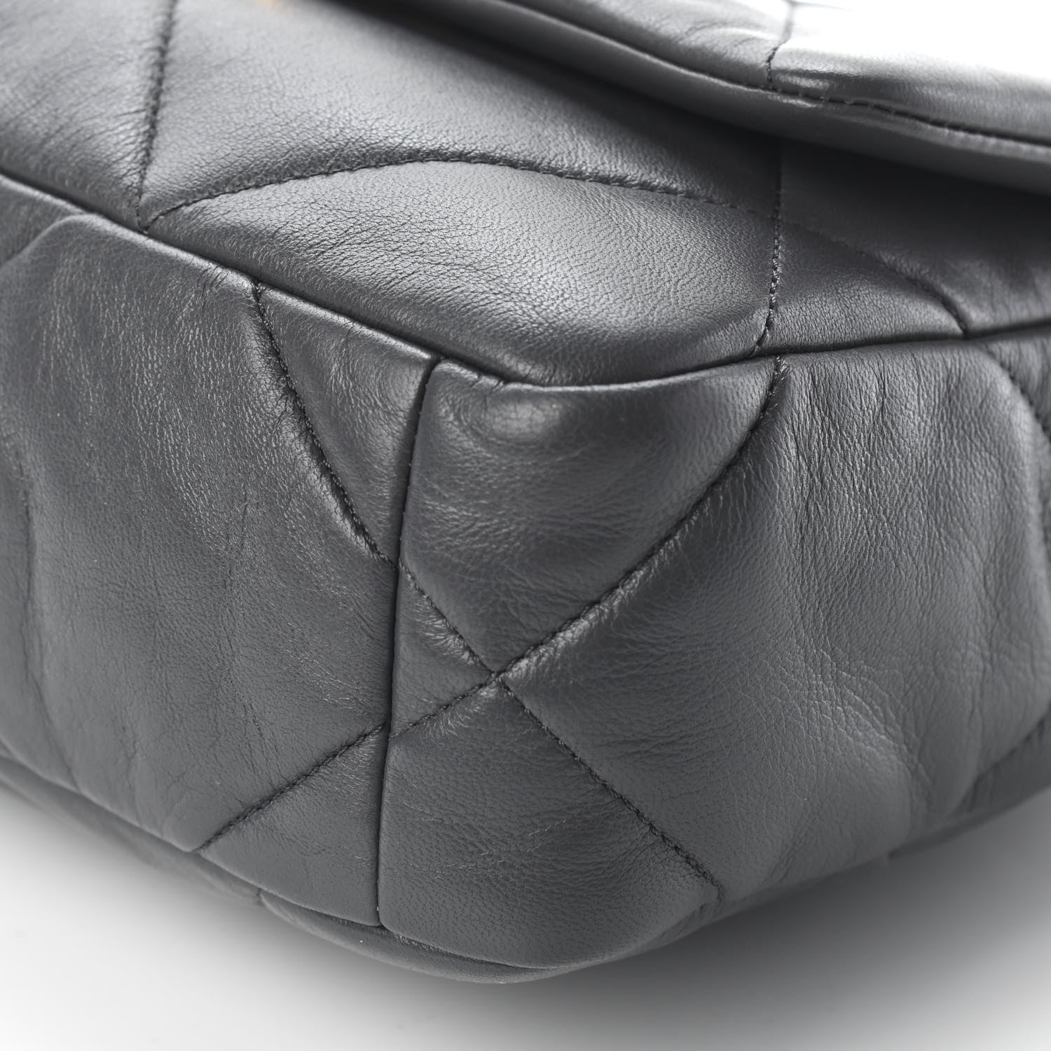 Chanel Lambskin Quilted Medium Chanel 19 Flap Dark Grey 9 of 9