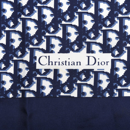 Christian Dior Silk Monogram Scarf Blue 2 of 2